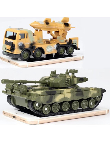 ZUKULIFE Camión de Plataforma con Tanque y Soldados - Juguete Militar