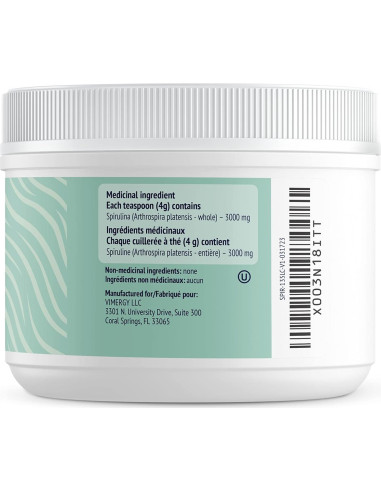 Vimergy Polvo de Espirulina - Proteína Vegetal 135g - Vegano