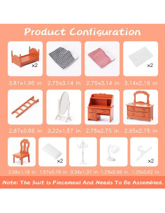 Juego de Muebles para Casa de Muñecas Anbeiya - Accesorios para Niños 2