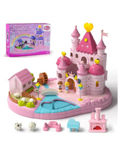 Casa de Muñecas Yewkou con 2 Muñecas Magnéticas y Accesorios