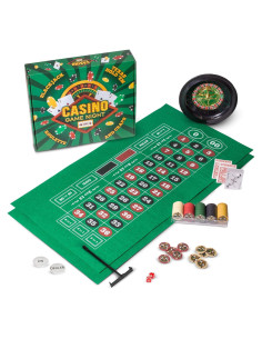 Juego de Casino 4-en-1 Brybelly con Fichas, Dados y Cartas