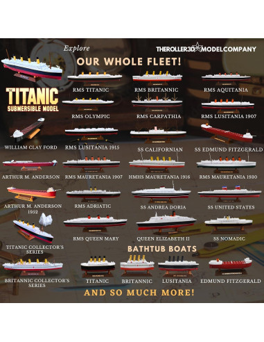 Modelo de barco Titanic TheRoller3d con iceberg 30.48 cm