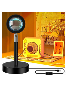 Lámpara de Proyección de Atardecer Sidaqi 3W USB Rotativa 180