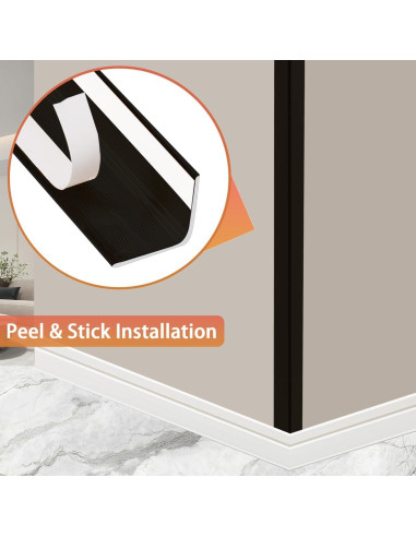 Protectores de Esquinas de Pared QDYMXUN Aluminio Negro Mate 2pcs