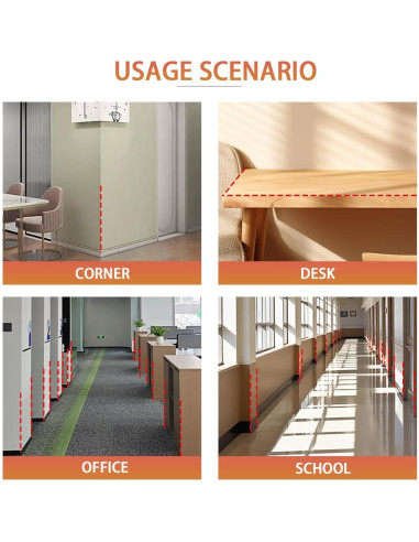 Protectores de Esquinas de Pared QDYMXUN Aluminio Negro Mate 2pcs