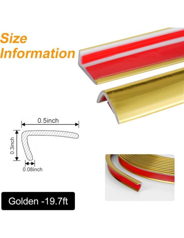 Moldura Autoadhesiva Pano 6.1m PVC Oro para Azulejos