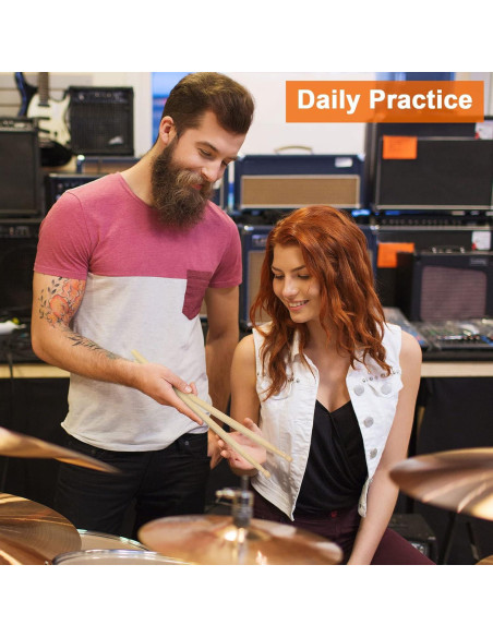 20 Pares de Palillos de Batería Arce 7A Punta Ovalada