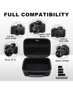 Funda de cámara Canon EOS Rebel T7 R50 R6 Mark II Negra 2