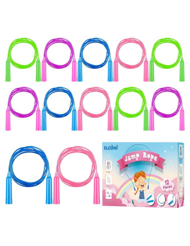 Cuerdas de Saltar Ajustables Elcoho 12 Paquetes Niños 2.3m