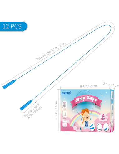 Cuerdas de Saltar Ajustables Elcoho 12 Paquetes Niños 2.3m