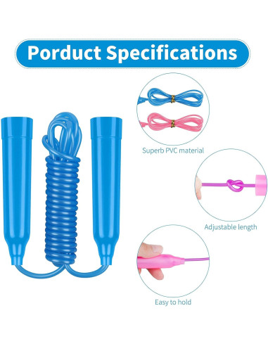 Cuerdas de Saltar Ajustables Elcoho 12 Paquetes Niños 2.3m