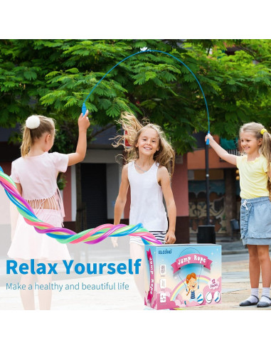 Cuerdas de Saltar Ajustables Elcoho 12 Paquetes Niños 2.3m