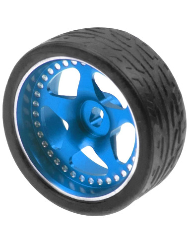 4 Ruedas y Neumáticos de Goma 1/28 ShareGoo para RC Azul