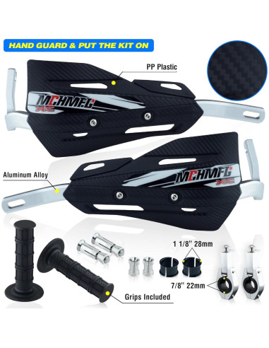 Guardas de Manos MCHMFG para Motocicleta 22mm y 28mm Negro