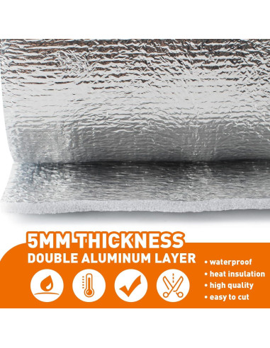 Barrera Radiante Aislante Halero 5mm 1m x 2m Doble Cara Aluminio