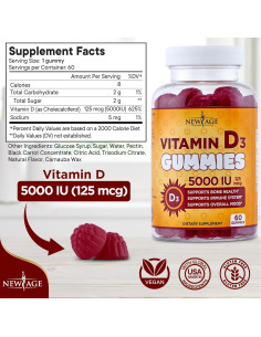 Gominolas de Vitamina D3 5000 UI New Age - 60 Unidades 2