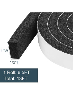 Cinta Aislante de Espuma YIJUHOU 2.54x1.27cm 3.96m Negra 2