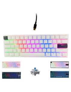 Teclado Mecánico ONE-UP 60% RGB 61 Teclas Interruptores Azules