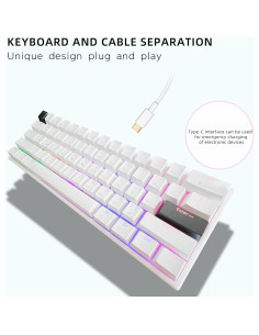 Teclado Mecánico ONE-UP 60% RGB 61 Teclas Interruptores Azules 2