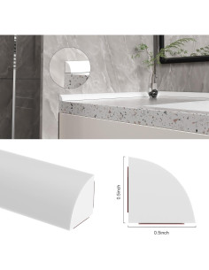 Moldura Cuarterona Flexible Jaspond 149.86 cm Silicona Blanca 2