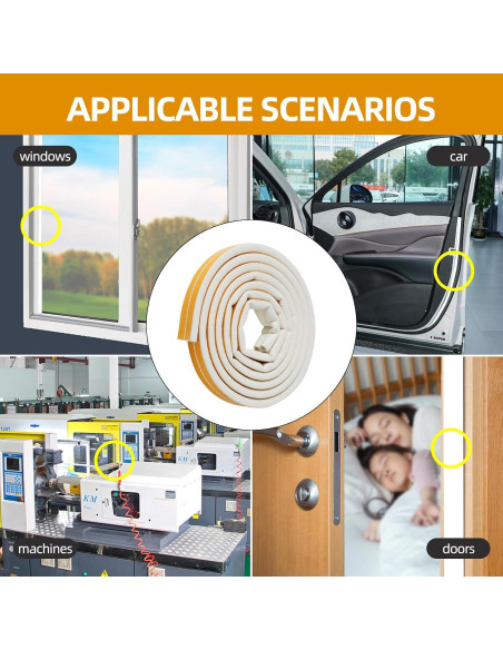 Burlete Aislante ZERITO 6m Blanco para Puertas y Ventanas