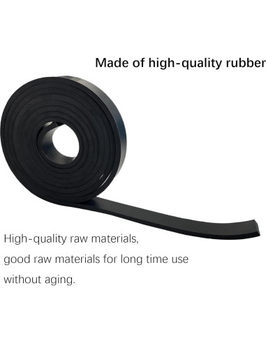 Tiras de goma sólida 1" x 3m x 0.25" Salimhib para bricolaje