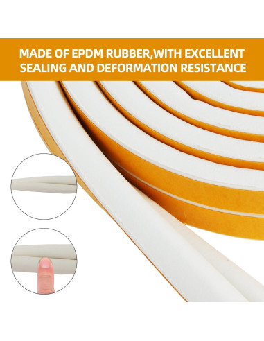 Burlete Aislante ZERITO 6m Blanco para Puertas y Ventanas