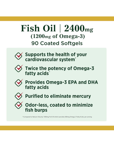 Cápsulas de Aceite de Pescado Nature's Bounty 1200mg Omega-3 90 Ct