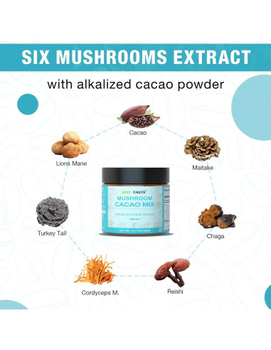Mezcla de Cacao con Champiñones ECO-TASTE 90g - Vegana y Sin Gluten