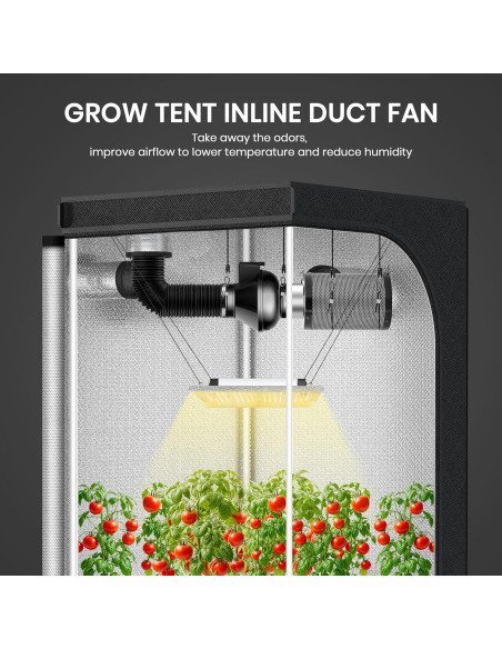 Ventilador de Conducto Inline iPower 4" 195 CFM con Conducto 2.4m