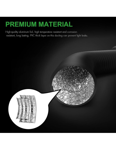 Ventilador de Conducto Inline iPower 4" 195 CFM con Conducto 2.4m