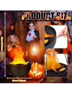 2 Luces LED Falsas de Fuego 3D Baquler 50cm para Decoración 2
