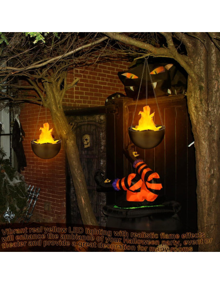 2 Luces LED Falsas de Fuego 3D Baquler 50cm para Decoración