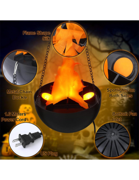 2 Luces LED Falsas de Fuego 3D Baquler 50cm para Decoración