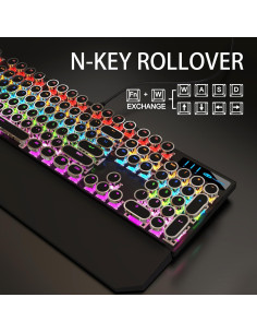 Teclado Mecánico Camiysn Retro Negro RGB 104 Teclas 2