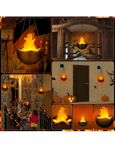 2 Luces LED Falsas de Fuego 3D Baquler 50cm para Decoración