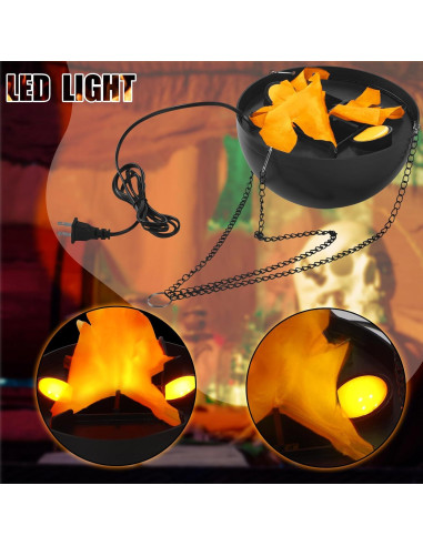 2 Luces LED Falsas de Fuego 3D Baquler 50cm para Decoración