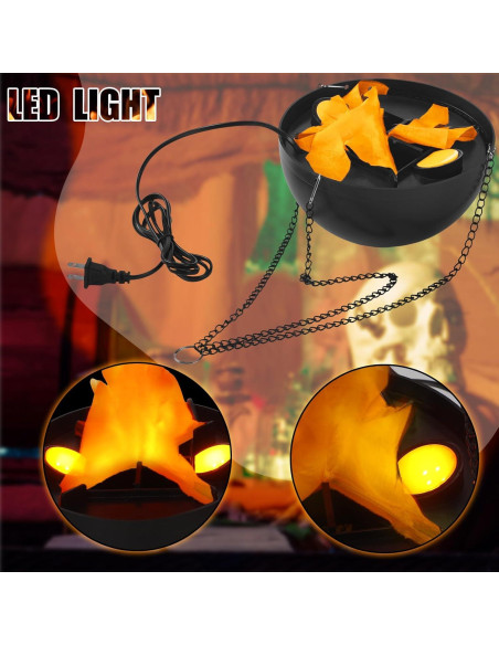 2 Luces LED Falsas de Fuego 3D Baquler 50cm para Decoración