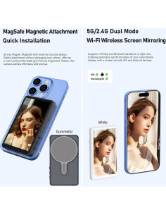 Monitor Selfie Vlog Magnético 4" Gunmetal - Conexión Inalámbrica 2