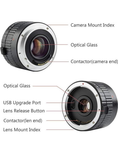 VILTROX Convertidor Teleobjetivo Autofoco 2X para Canon EF