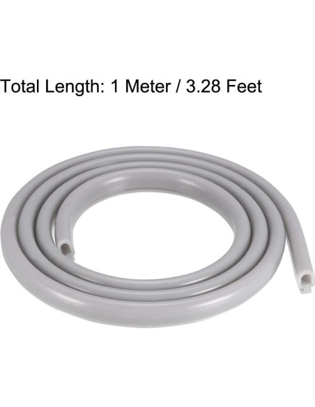 Sello de Burbuja T-Slot uxcell 6.5mm x 4mm 1 Metro Gris