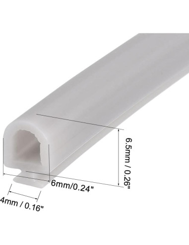 Sello de Burbuja T-Slot uxcell 6.5mm x 4mm 1 Metro Gris