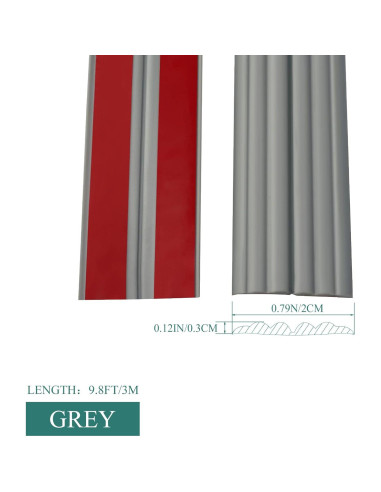 Moldura de esquina autoadhesiva Yefanxi 3m gris 2cm ancho