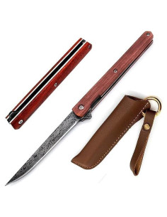 Cuchillo de bolsillo Kitory de acero inoxidable 9.7 cm madera