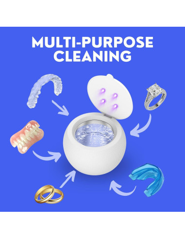Limpiador Ultrasónico UV para Retenedores y Joyería - Hello Bright