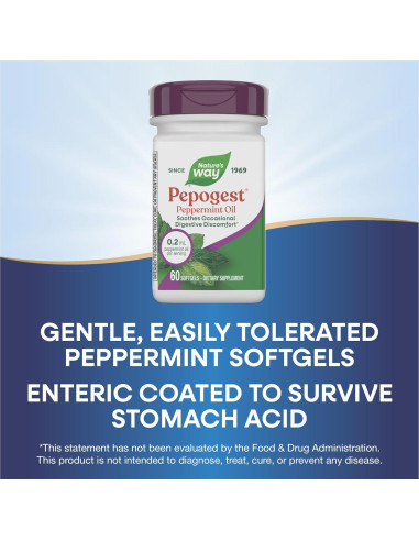 Aceite de Menta Pepogest Nature's Way 60 Gelatinas Blandas