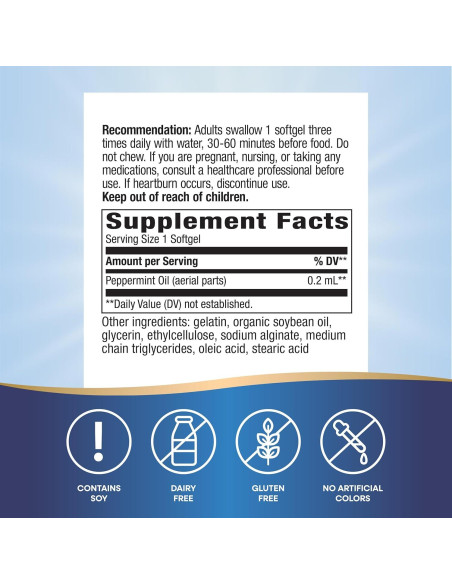 Aceite de Menta Pepogest Nature's Way 60 Gelatinas Blandas