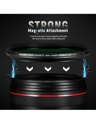 Filtro ND Variable Magnético NEEWER 58mm ND2-ND32 HD
