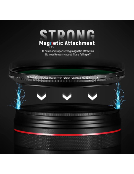 Filtro ND Variable Magnético NEEWER 58mm ND2-ND32 HD Filtro ND Variable Magnético NEEWER 58mm ND2-ND32 HD