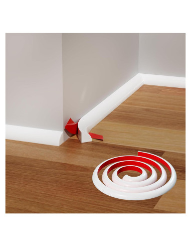 Moldura Flexible de Cuarto Redondo GCJUYA 99 cm Blanca